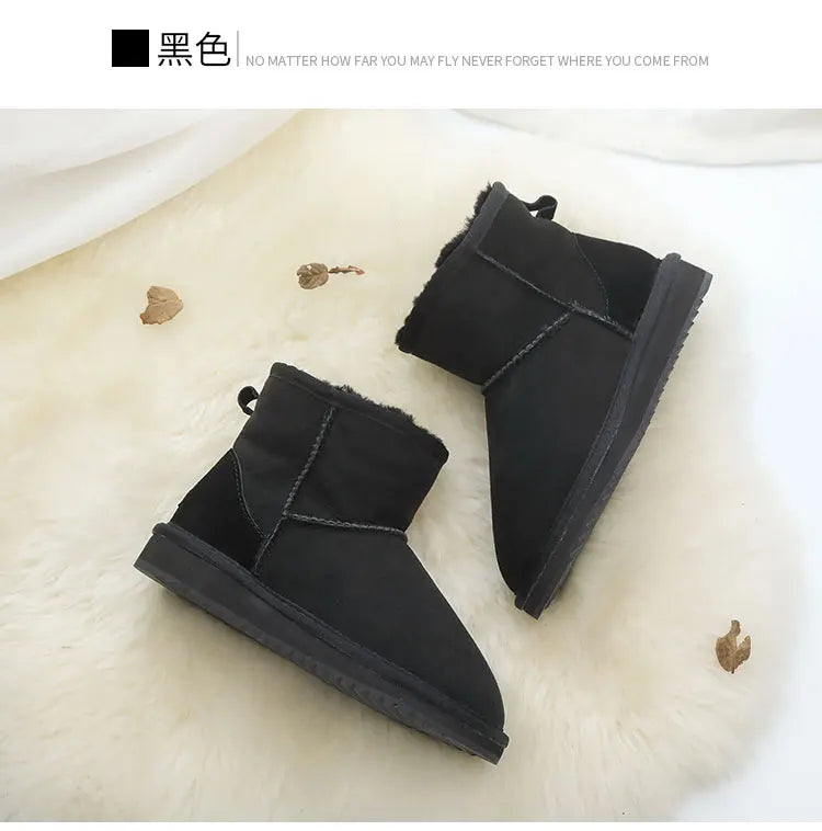 Klassische neue Winterstiefel aus echtem Schaffell, Schneestiefel 2025, Damenschuhe, natürliche Fellwolle, echtes Schaffell, Damen-Knöchel-Schneestiefel