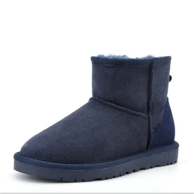 Klassische neue Winterstiefel aus echtem Schaffell, Schneestiefel 2025, Damenschuhe, natürliche Fellwolle, echtes Schaffell, Damen-Knöchel-Schneestiefel