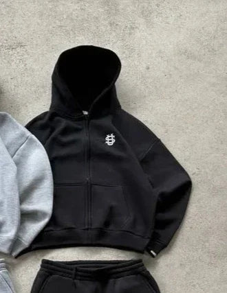 Harajuku-Mode Damen Retro 2025 Neue Buchstabenstickerei Reißverschluss Lässiger Herrenanzug Y2K Herren-Hoodies Partner-Sweatshirts Jogginghosen