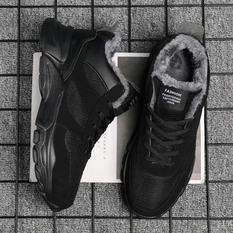 Herrenschuhe Sneaker Mokassin 2024 Neue Winterschuhe mit warmem Fellfutter Leichte Freizeitschuhe Herren Gehschuhe Männerschuhe