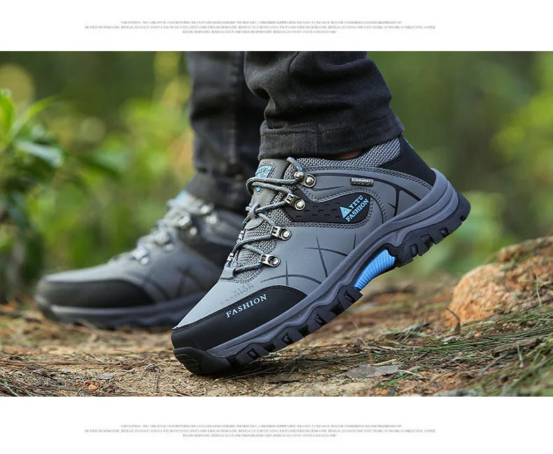 Neue Ledersneaker Atmungsaktive Herren Freizeitschuhe Bequeme Wanderschuhe Rutschfeste Outdoor-Wanderschuhe Modisch