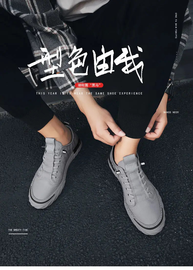 Neue trendige Canvas-Schuhe für den Sommer für Herren – atmungsaktive Freizeitschuhe aus Eisseide-Stoff, koreanische Ausgabe, Studentensneaker für Männer