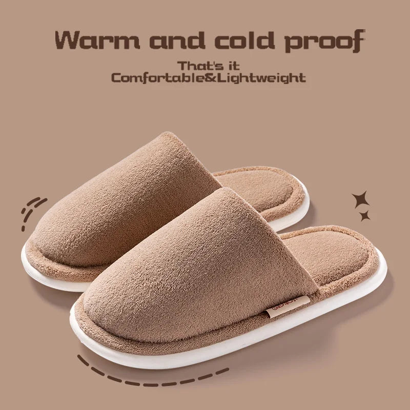 Hausschuhe aus Baumwolle für Damen, Winter mit dicker Sohle, 2024 neue warme Hausschuhe aus Wollstoff für Herren, Winter