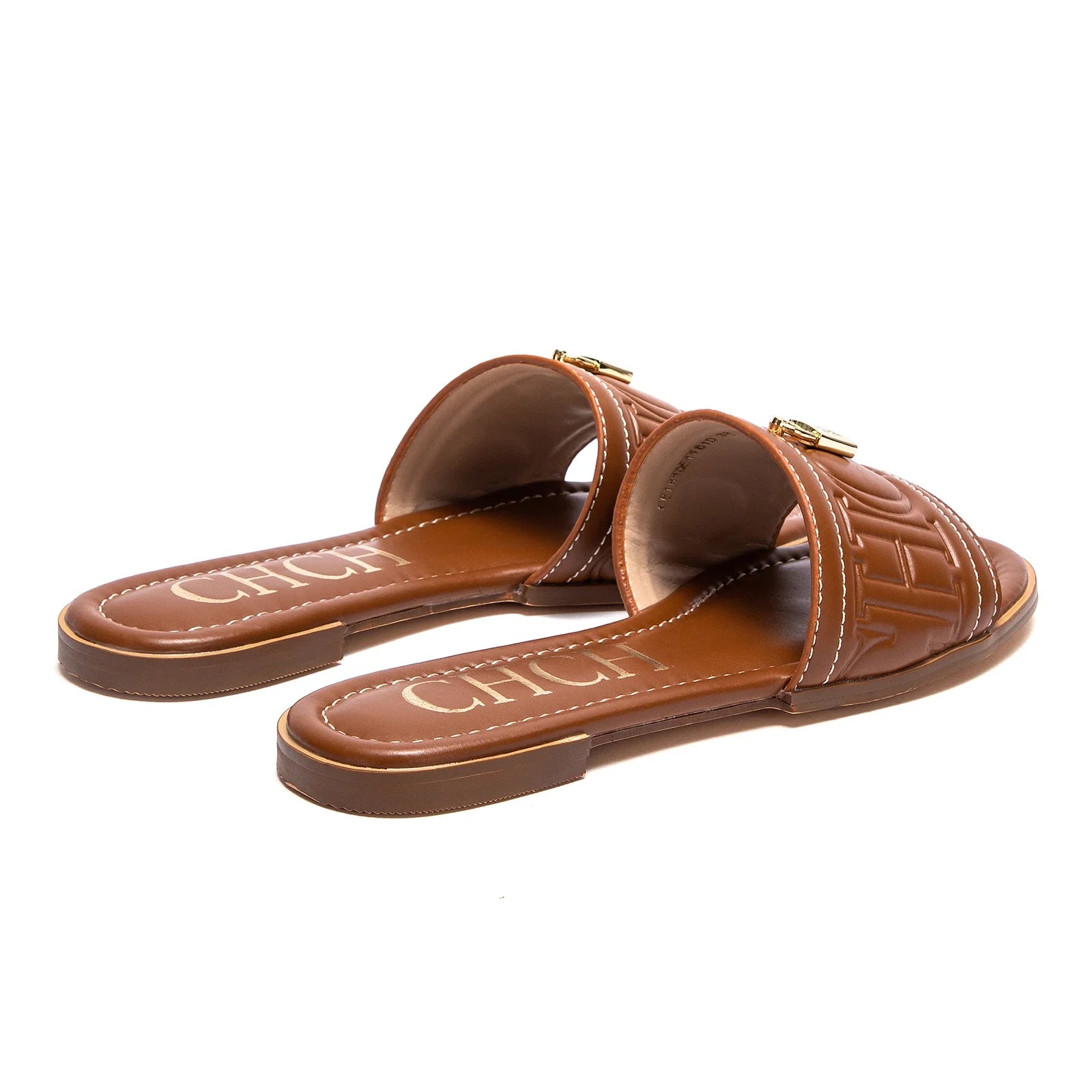 C-H Damen Ballerinas Sommer Neu Einfarbige Geprägte Sandalen Schlichte Modische Pantoffeln Für Schülerinnen Schuhe