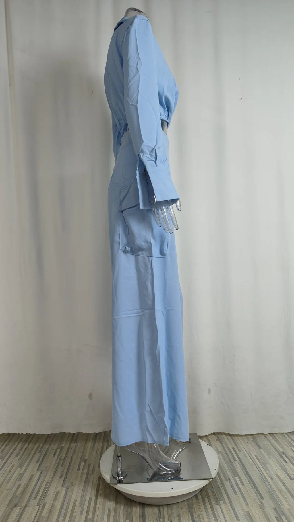 Elegantes Damen Hemdblusenkleid – Langes Sommerkleid mit Bindegürtel