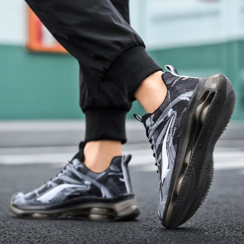 Herren-Basketballschuhe mit Luftkissen, bequem und rutschfest, atmungsaktiv und stoßdämpfend, geeignet für Outdoor-Aktivitäten von Männern