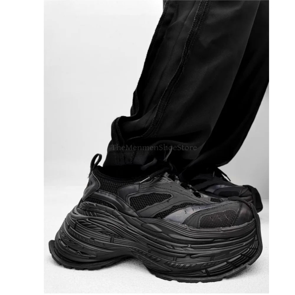 8 cm dicksohlige Dad-Schuhe 16XL Herrensneaker Weiß-Grün Nischen-High-End-Sportschuhe mit dicker Sohle Freizeit-Tankschuhreifen