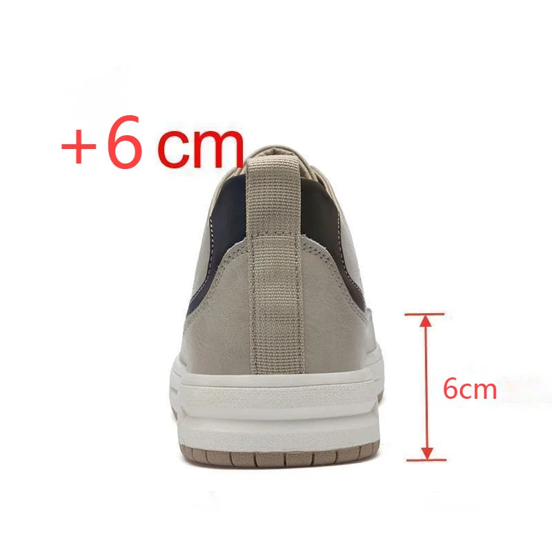 Herrenerhöhungsschuhe 2025 – Höhenerhöhende Schuhe aus Leder für Herren, Innensohle mit 6 cm Absatz, Freizeitschuhe mit Erhöhung für Männer