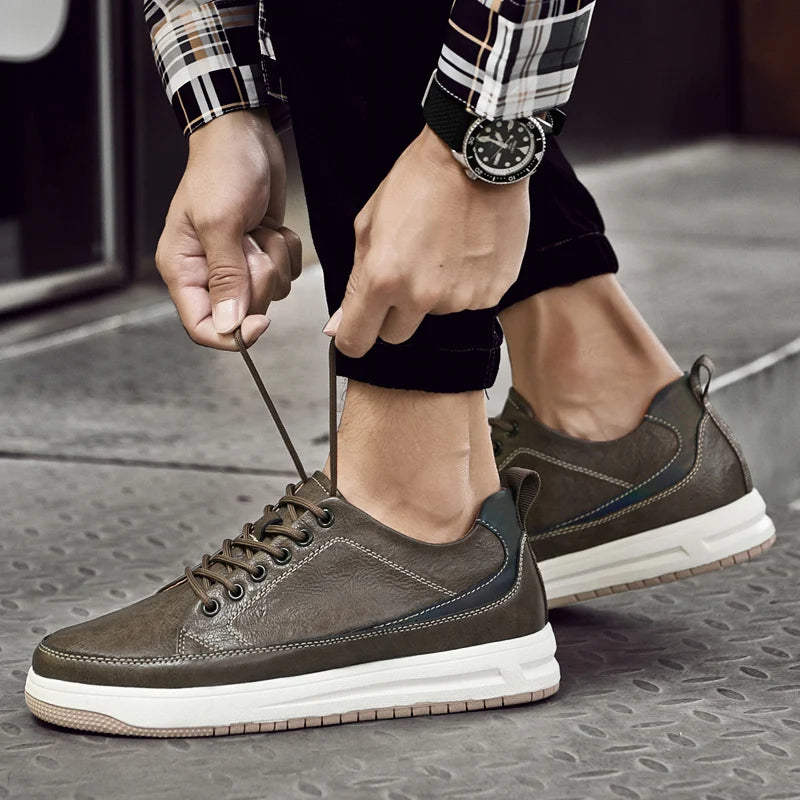 Herrenerhöhungsschuhe 2025 – Höhenerhöhende Schuhe aus Leder für Herren, Innensohle mit 6 cm Absatz, Freizeitschuhe mit Erhöhung für Männer