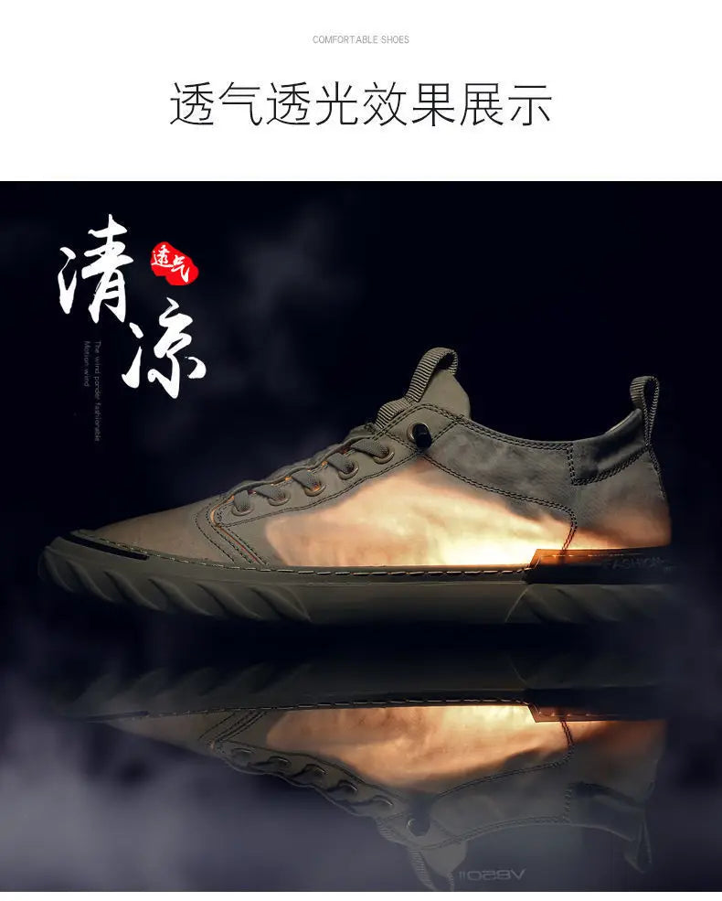 Neue trendige Canvas-Schuhe für den Sommer für Herren – atmungsaktive Freizeitschuhe aus Eisseide-Stoff, koreanische Ausgabe, Studentensneaker für Männer