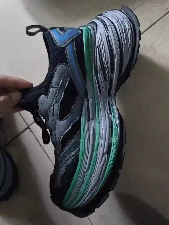8 cm dicksohlige Dad-Schuhe 16XL Herrensneaker Weiß-Grün Nischen-High-End-Sportschuhe mit dicker Sohle Freizeit-Tankschuhreifen