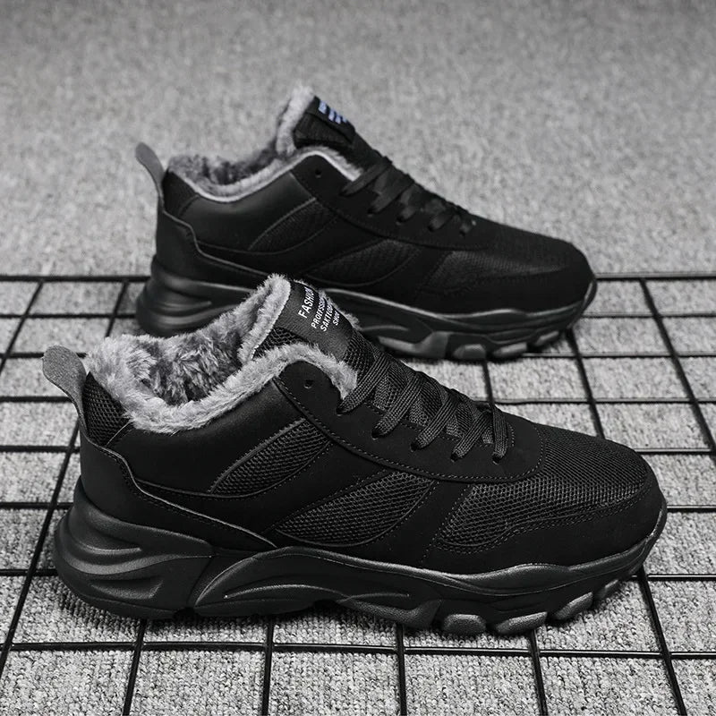 Herrenschuhe Sneaker Mokassin 2024 Neue Winterschuhe mit warmem Fellfutter Leichte Freizeitschuhe Herren Gehschuhe Männerschuhe