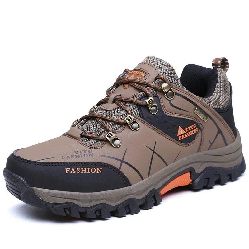 Neue Ledersneaker Atmungsaktive Herren Freizeitschuhe Bequeme Wanderschuhe Rutschfeste Outdoor-Wanderschuhe Modisch