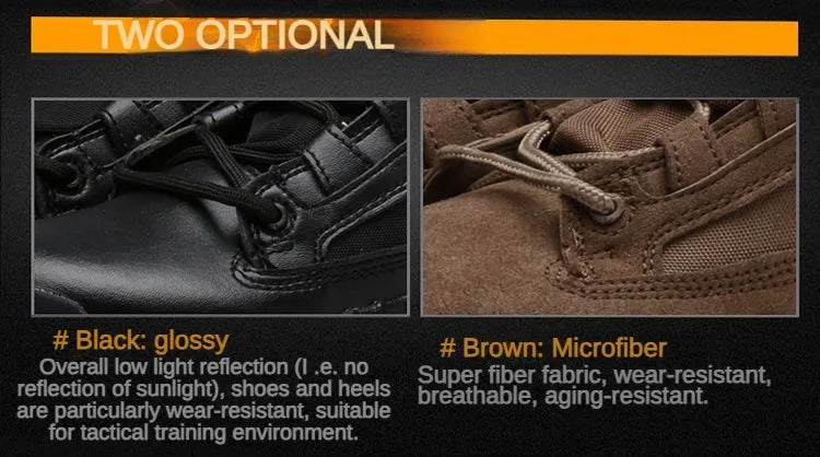 Hochgeschnittene wasserdichte Leder-Wanderarbeitsstiefel für Herren, rutschfest, leicht, Kampf- & Taktikstiefel, atmungsaktive Wüstenstiefel