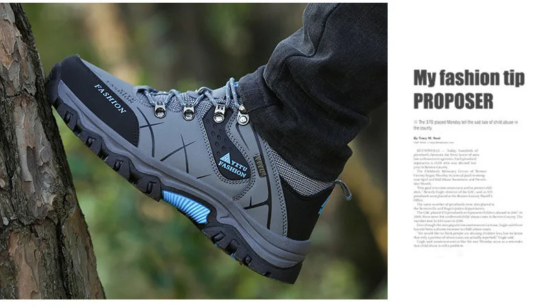 Neue Ledersneaker Atmungsaktive Herren Freizeitschuhe Bequeme Wanderschuhe Rutschfeste Outdoor-Wanderschuhe Modisch