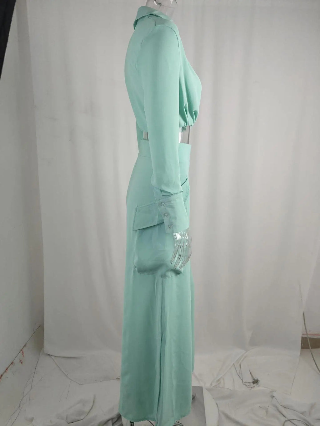 Elegantes Damen Hemdblusenkleid – Langes Sommerkleid mit Bindegürtel