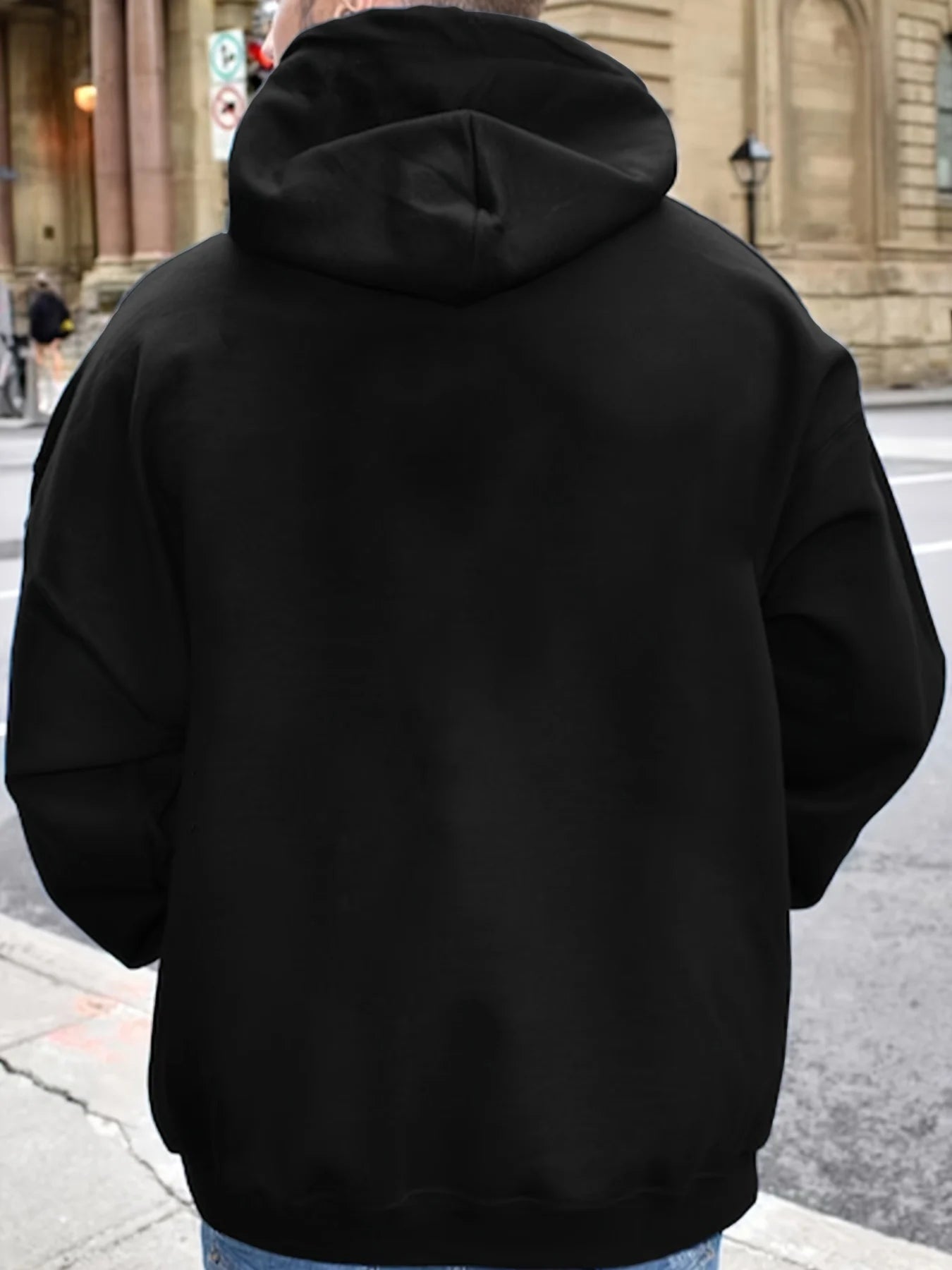 Herren Herbst- und Winter-Freizeitmode: Locker sitzendes Kapuzen-Sweatshirt mit Katzenmuster, langärmelig und warmer Pullover.