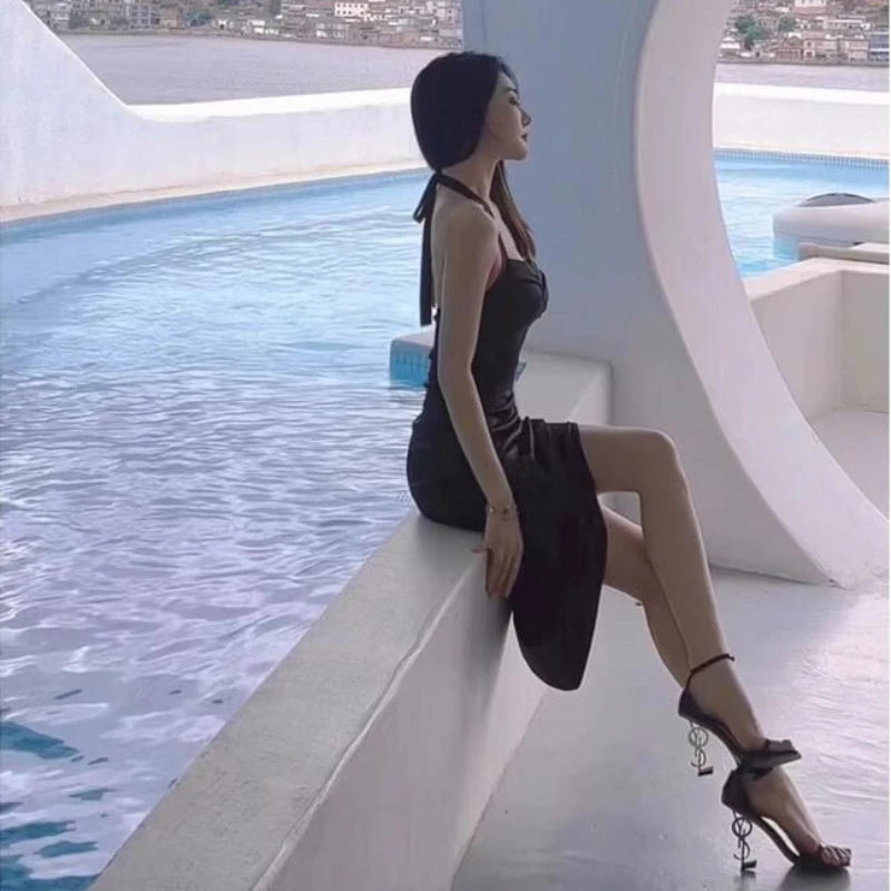 Damen Sommerneuheit 2025: Luxus-Designermarke, sexy spitze High Heels, elegante Slip-On-Partyschuhe, Damensandalen, Zapatos