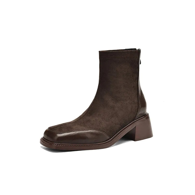 Neue Herbst-Winter Damenstiefel – Modische Chelsea-Stiefeletten mit eckiger Spitze für Damen, kurze Stiefel mit Blockabsatz, Botines Mujer in den Größen 34–43.